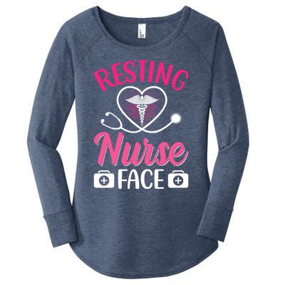 Nurse Lovers Funny Gift Resting Nurse Face Gift Women's Perfect Tri Tunic Long Sleeve Shirt