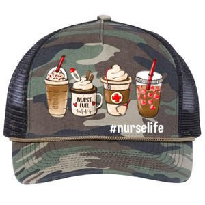 Nurse Life Funny Coffee Nurses Fuel Registered Nurse Medical Gift Retro Rope Trucker Hat Cap