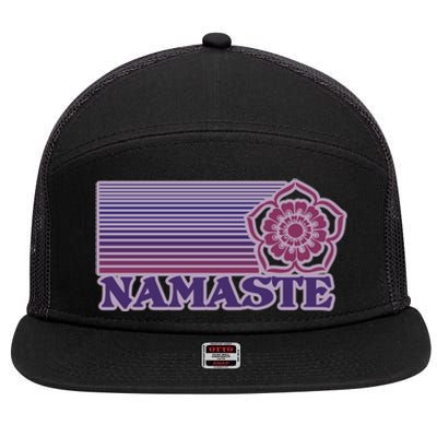 Namaste Lotus For Yoga And Mindful Gift 7 Panel Mesh Trucker Snapback Hat