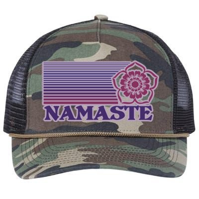 Namaste Lotus For Yoga And Mindful Gift Retro Rope Trucker Hat Cap