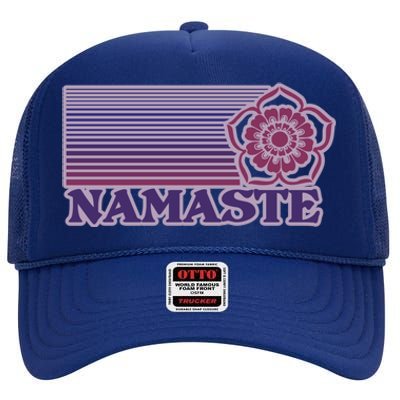 Namaste Lotus For Yoga And Mindful Gift High Crown Mesh Back Trucker Hat