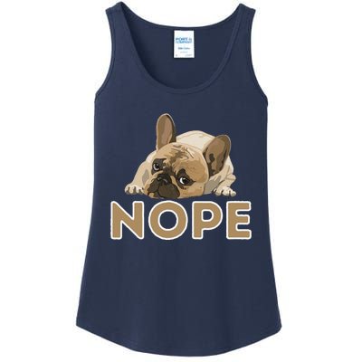 Nope Lazy Frenchie Funny French Bulldog Dog Lover Ladies Essential Tank