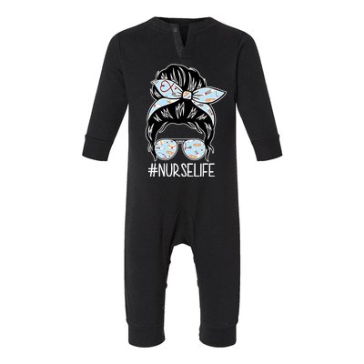 Nurse Life Female Bun Infant Fleece One Piece