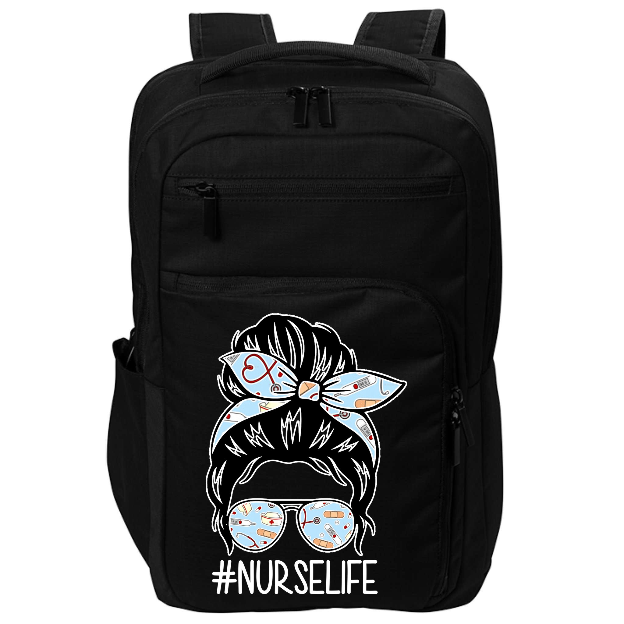 Nurse Life Female Bun Impact Tech Backpack
