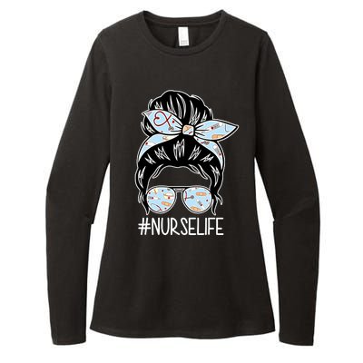 Nurse Life Female Bun Womens CVC Long Sleeve Shirt