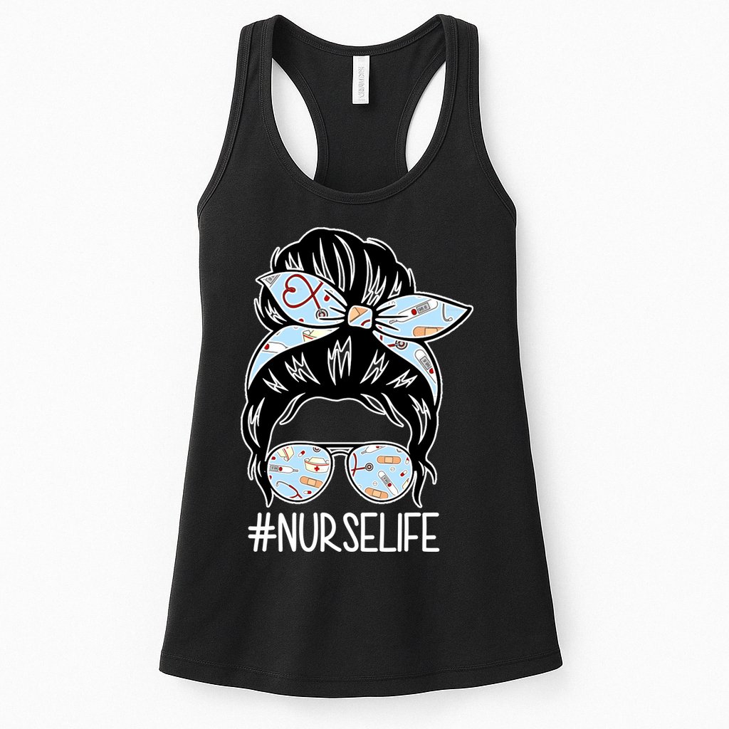 Nurse Life Female Bun Womens Tank Top