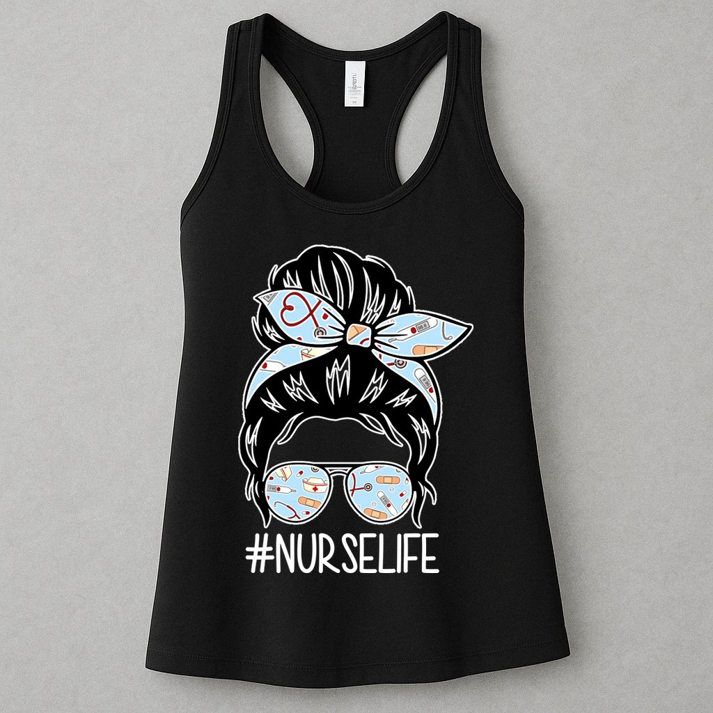 Nurse Life Female Bun Womens Tank Top