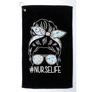 Nurse Life Female Bun Platinum Collection Golf Towel