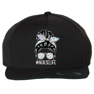 Nurse Life Female Bun Wool Snapback Cap