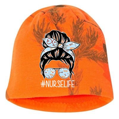 Nurse Life Female Bun Kati - Camo Knit Beanie