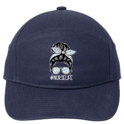 Nurse Life Female Bun 7-Panel Snapback Hat