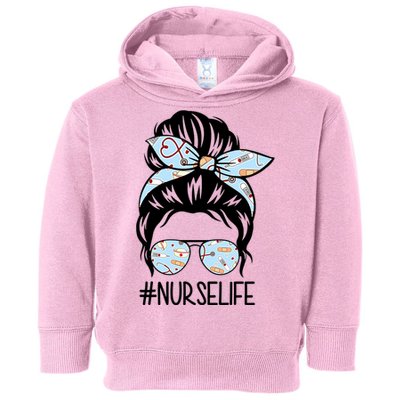 Nurse Life Female Bun Toddler Hoodie