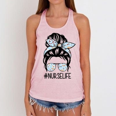 Nurse Life Female Bun Women's Knotted Racerback Tank