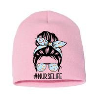 Nurse Life Female Bun Short Acrylic Beanie