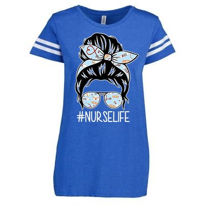 Nurse Life Female Bun Enza Ladies Jersey Football T-Shirt