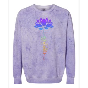 Namaste Lotus Flower Meditation Yoga Colorblast Crewneck Sweatshirt