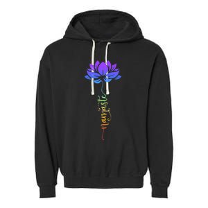 Namaste Lotus Flower Meditation Yoga Garment-Dyed Fleece Hoodie