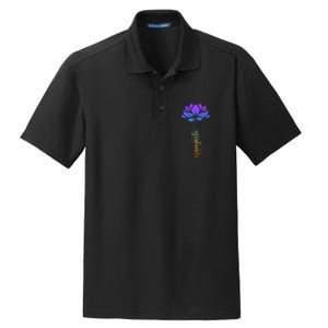 Namaste Lotus Flower Meditation Yoga Dry Zone Grid Polo