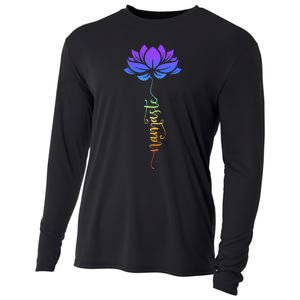 Namaste Lotus Flower Meditation Yoga Cooling Performance Long Sleeve Crew