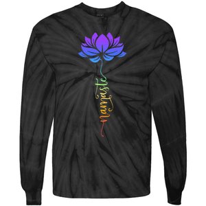 Namaste Lotus Flower Meditation Yoga Tie-Dye Long Sleeve Shirt