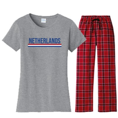 Netherlands Logo Gift Women's Flannel Pajama Set