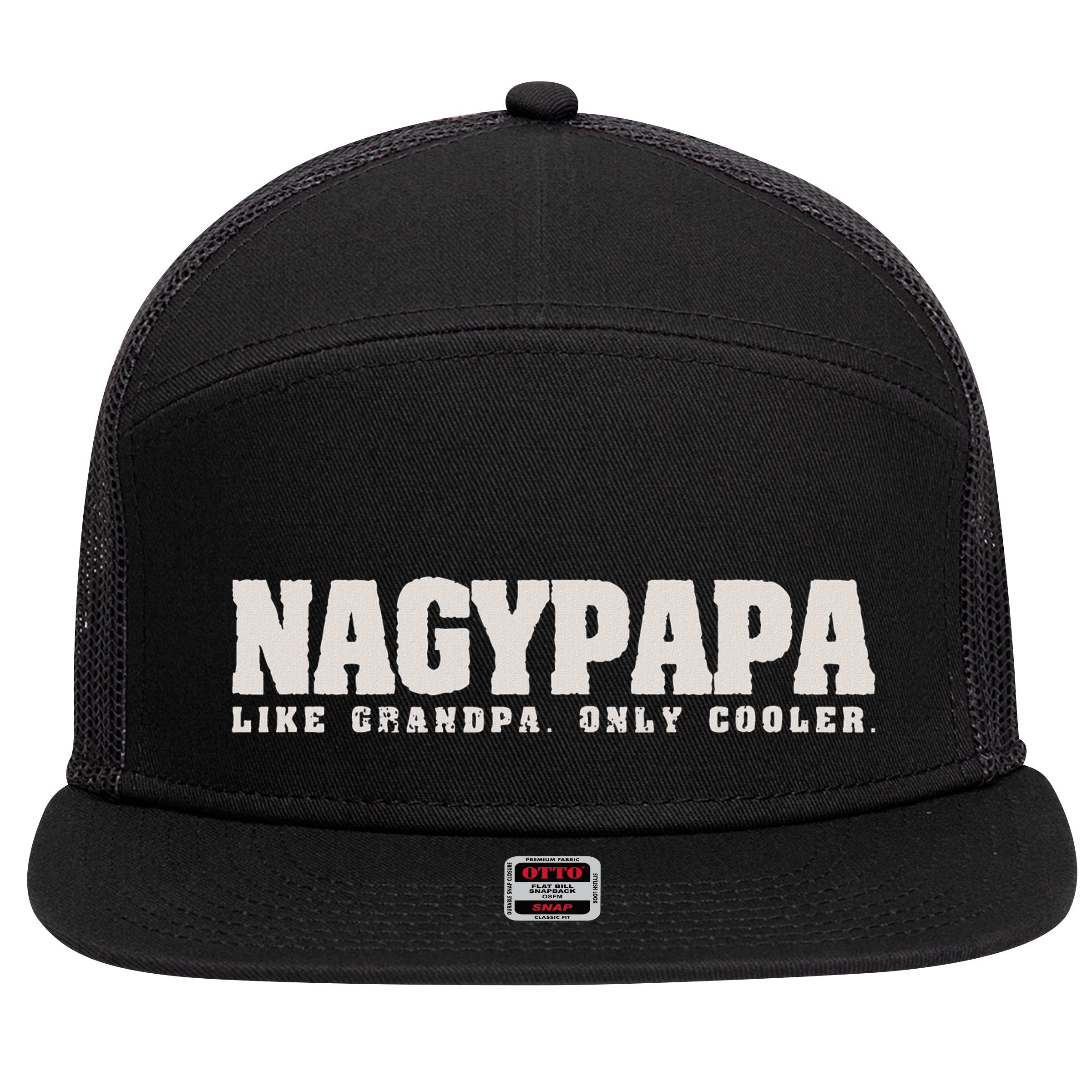 Nagypapa Like Grandpa Only Cooler Hungarian Grandfather Gift 7 Panel Mesh Trucker Snapback Hat