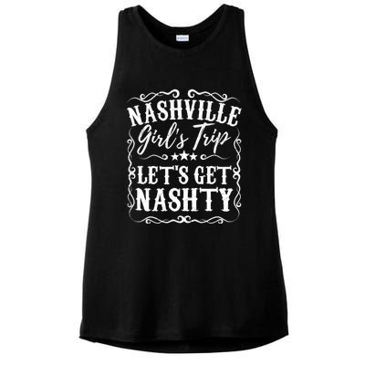 Nashville Lets Get Nashty Bachelorette Party Girls Trip Gift Ladies PosiCharge Tri-Blend Wicking Tank