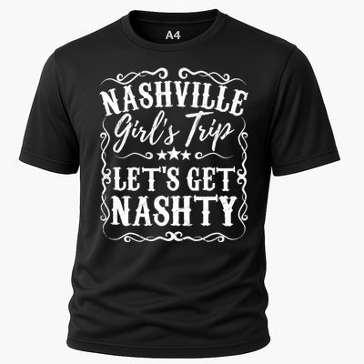 Nashville Lets Get Nashty Bachelorette Party Girls Trip Gift Cooling Performance Crew T-Shirt