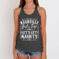 Nashville Lets Get Nashty Bachelorette Party Girls Trip Gift Women's Knotted Racerback Tank