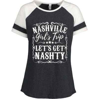 Nashville Lets Get Nashty Bachelorette Party Girls Trip Gift Enza Ladies Jersey Colorblock Tee