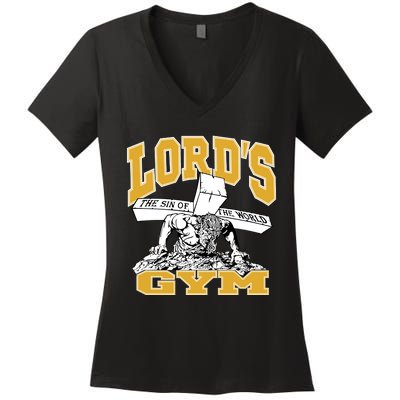 New Lord's Gym Cool Graphic Design Women's V-Neck T-Shirt