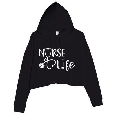 Nurse Life Gift Nursing School Crop Fleece Hoodie