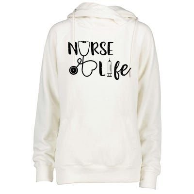 Nurse Life Gift Nursing School Womens Funnel Neck Pullover Hood