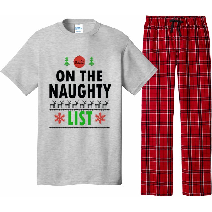 Naughty List Gift Santa Ugly Christmas Pajama Set