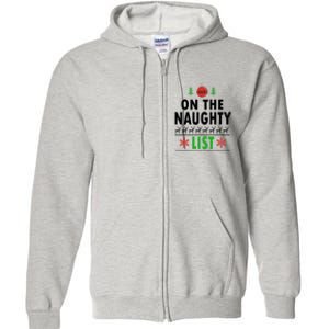 Naughty List Gift Santa Ugly Christmas Full Zip Hoodie