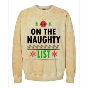 Naughty List Gift Santa Ugly Christmas Colorblast Crewneck Sweatshirt