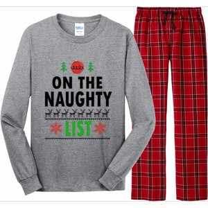 Naughty List Gift Santa Ugly Christmas Long Sleeve Pajama Set