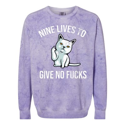 Nine Lives Give No Fucks Colorblast Crewneck Sweatshirt