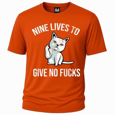 Nine Lives Give No Fucks Cooling Performance Crew T-Shirt