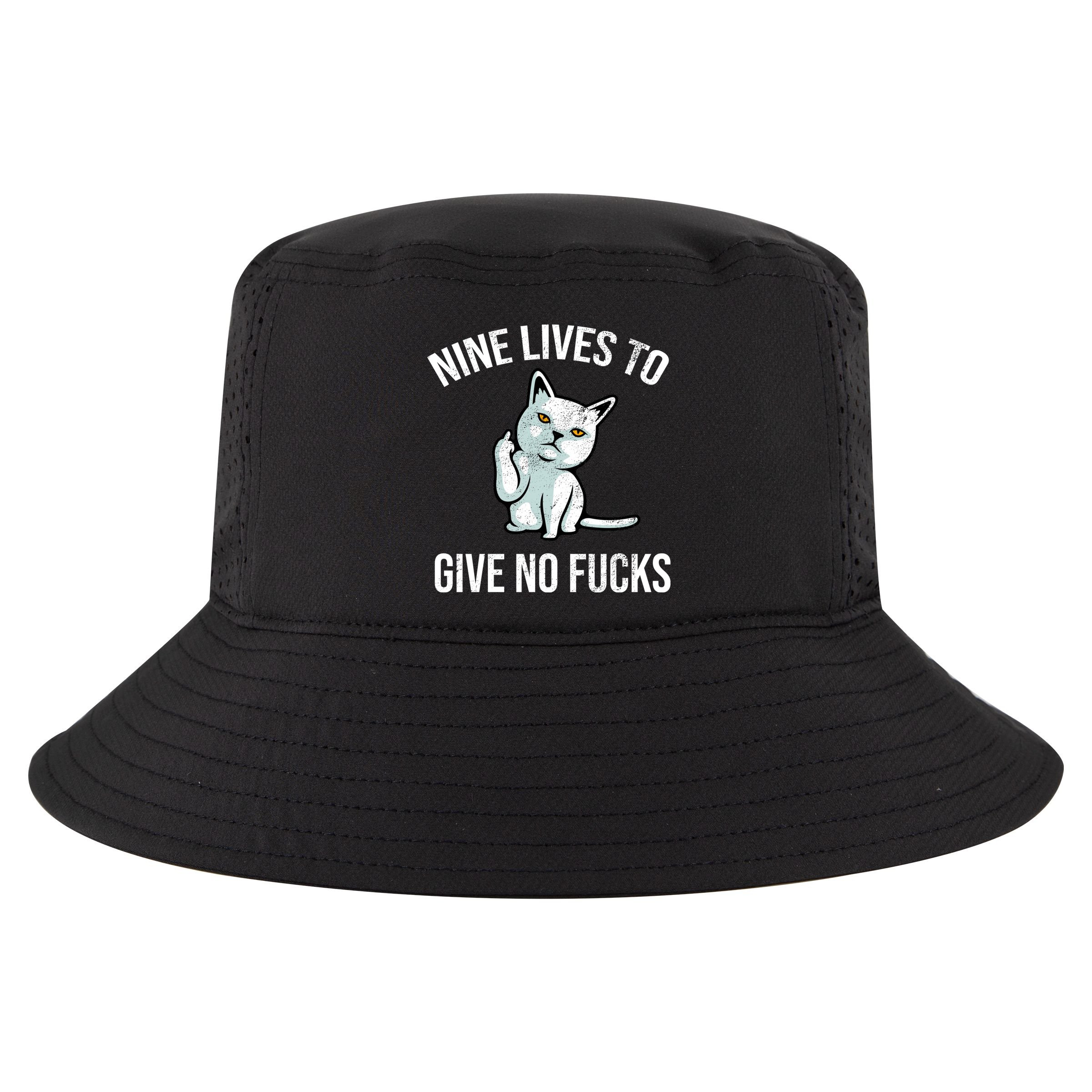 Nine Lives Give No Fucks Cool Comfort Performance Bucket Hat