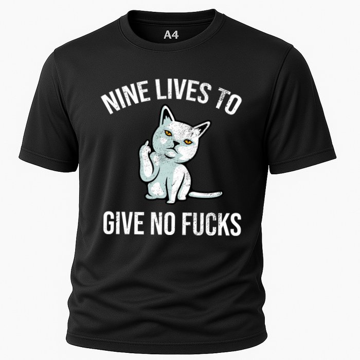 Nine Lives Give No Fucks Cooling Performance Crew T-Shirt