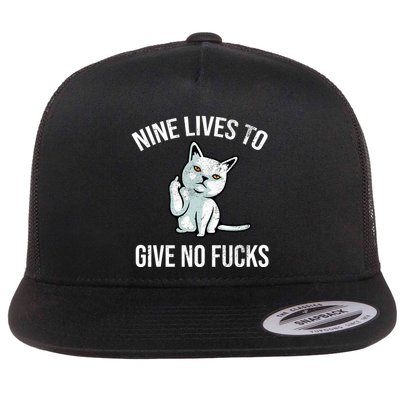 Nine Lives Give No Fucks Flatbill Hat