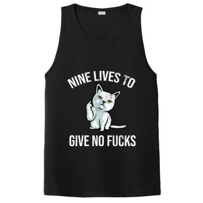 Nine Lives Give No Fucks PosiCharge Competitor Tank