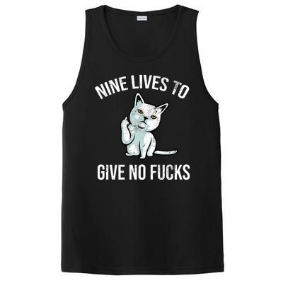 Nine Lives Give No Fucks PosiCharge Competitor Tank