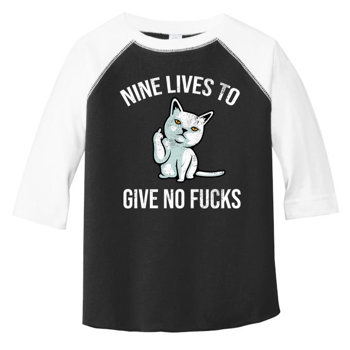 Nine Lives Give No Fucks Toddler Fine Jersey T-Shirt