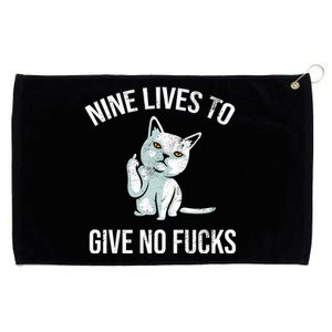 Nine Lives Give No Fucks Grommeted Golf Towel