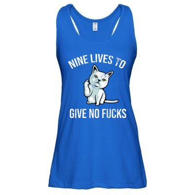 Nine Lives Give No Fucks Ladies Essential Flowy Tank