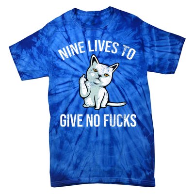 Nine Lives Give No Fucks Tie-Dye T-Shirt