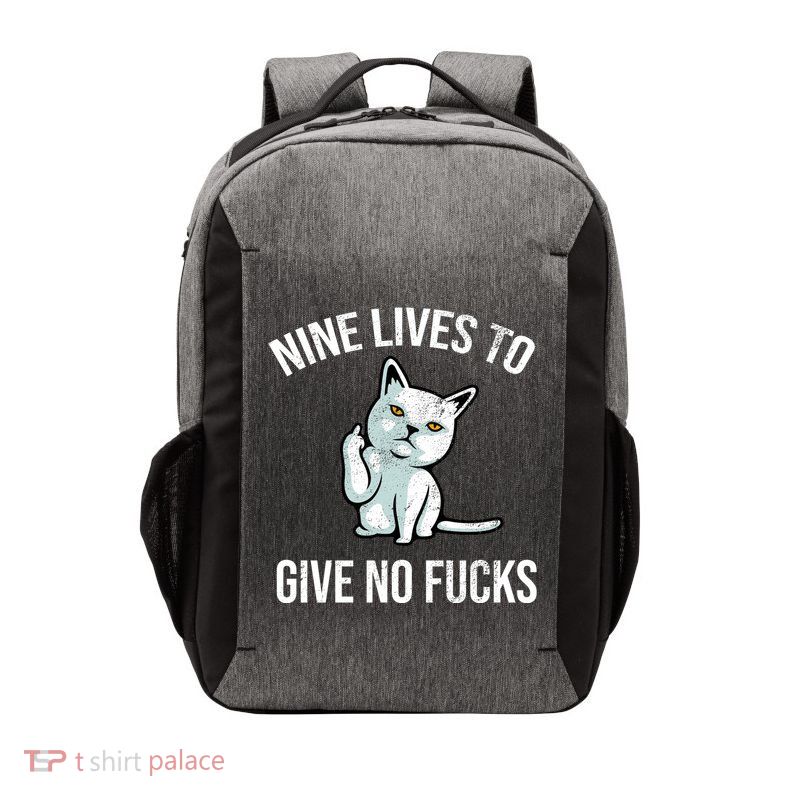 Nine Lives Give No Fucks Vector Backpack