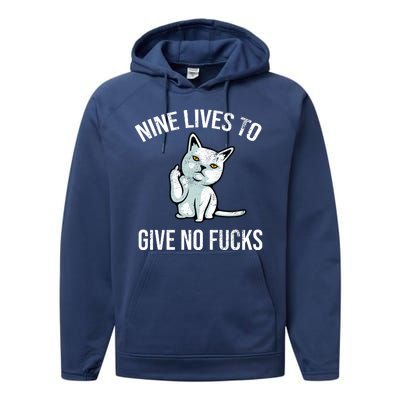 Nine Lives Give No Fucks Performance Fleece Hoodie